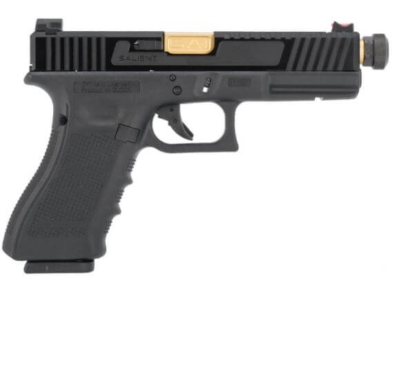 pistola con fondo blanco , glock 17 exactamente el modelo de la pistola